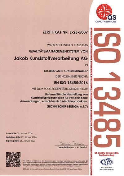 Zertifikat ISO 9001:2015 bis 2029