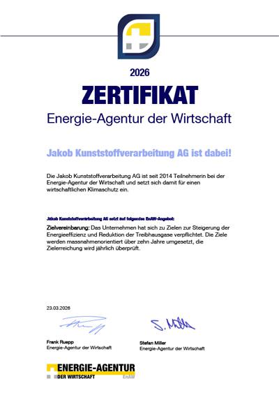 Zertifikat Energie Agentur